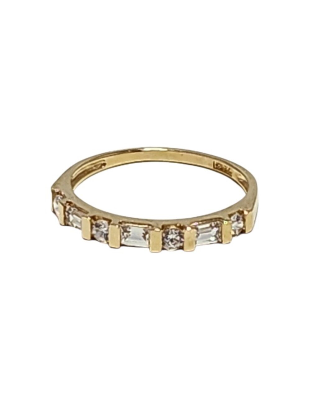 14K Yellow Gold Cubic Zirconia Band Ring Size 6 #24124